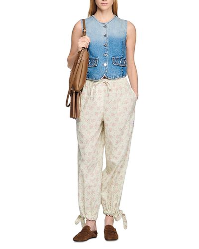 Sandro Sandro Cropped Denim Vest