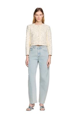 SANDRO SANDRO Cropped sequinned cotton jacket