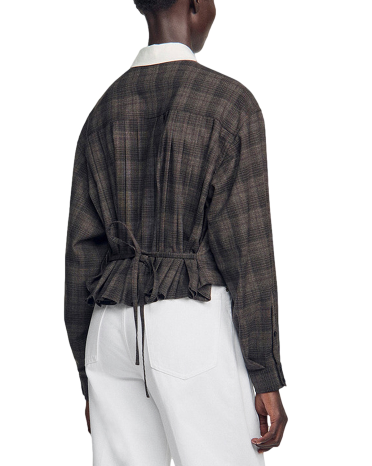 Sandro - Dakota Contrast Collar Pleated Back Shirt