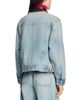 Sandro Sandro Denim Jacket with Leather Collar in Blue Jean - 3
