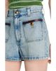 SANDRO SANDRO Denim shorts with leather detail - 1
