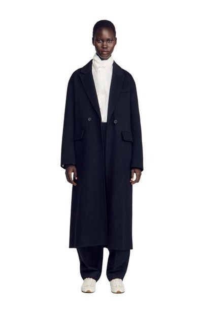 SANDRO SANDRO Double-faced Coat With Studs