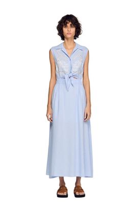 SANDRO SANDRO Embroidered linen maxi dress