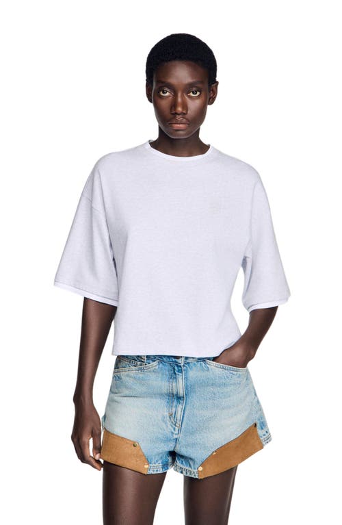 SANDRO SANDRO Embroidered logo cotton T-shirt