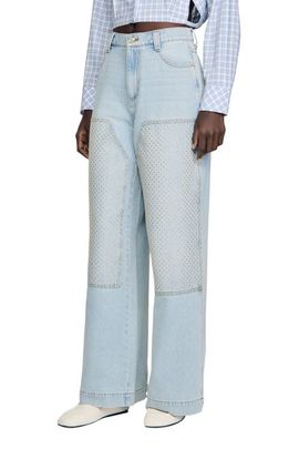 SANDRO SANDRO Faded straight rhinestone jeans