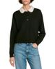 Sandro Sandro Fitzgerald Beaded Polo Collar Sweater - 1