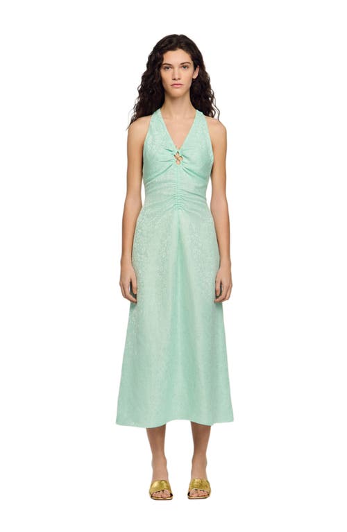 SANDRO SANDRO Floral print V-neck maxi dress