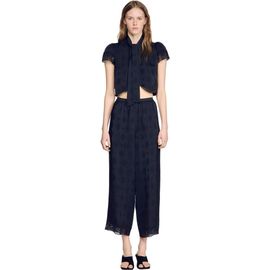 SANDRO SANDRO Fluid Paisley jacquard trousers