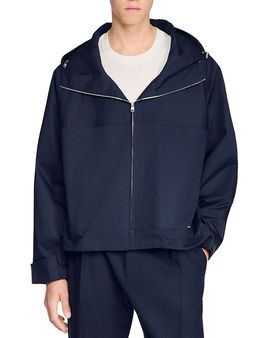 Sandro Sandro FW26 New Windy Hooded Zip Up Cotton Jacket