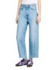 Sandro Sandro Gaston Floral Print High Rise Barrel Jeans in Blue Jean - 1