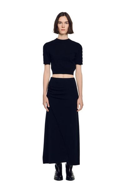 SANDRO SANDRO Gathered Knit Skirt