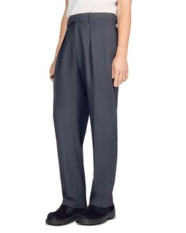 Sandro Sandro Gerard Wool Wide Leg Trousers