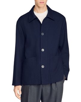 Sandro Sandro Henry Buttoned Wool Worker Jacket
