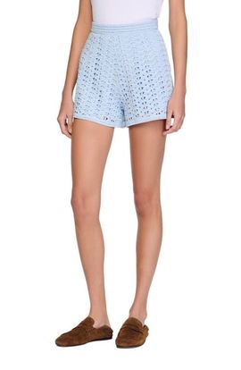 SANDRO SANDRO High-waisted beaded crochet shorts