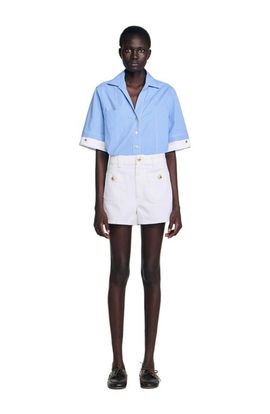 SANDRO SANDRO High waist denim shorts