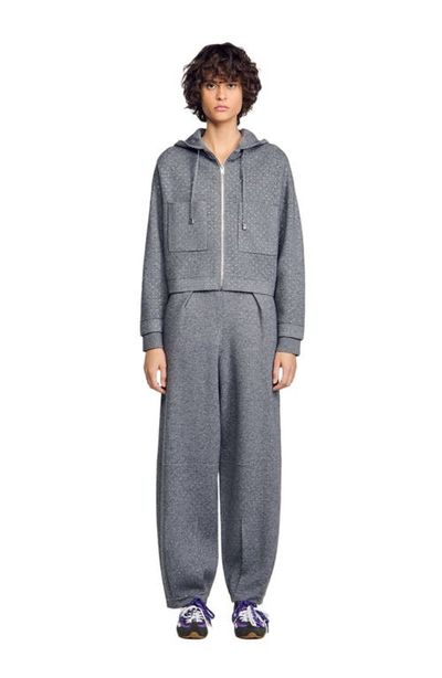 SANDRO SANDRO Hooded Rhinestone Cardigan
