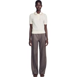 SANDRO SANDRO Jewellery-neck Pointelle Sweater