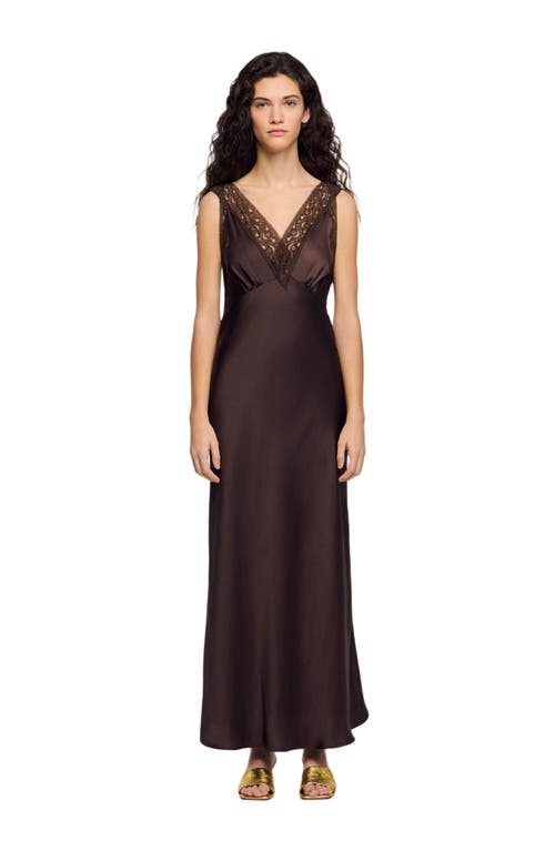 SANDRO SANDRO Lace collar maxi dress