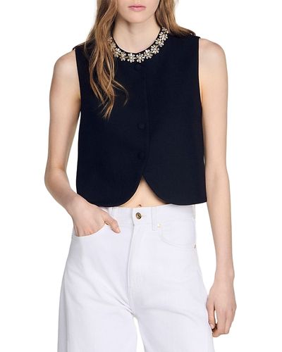 Sandro Sandro Lavandoria Jeweled Neckline Jacket