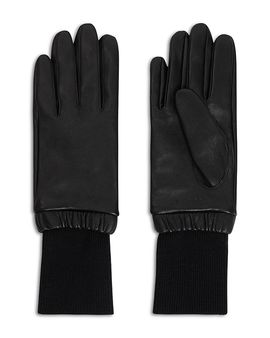 Sandro Sandro Leather & Wool Gloves