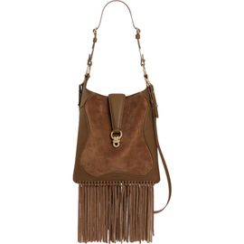 SANDRO SANDRO Leather and suede fringe bag