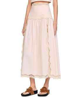 Sandro Sandro Long Cotton Skirt