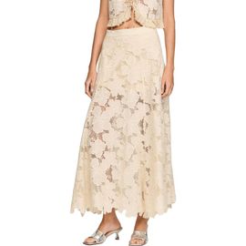 SANDRO SANDRO Long guipure skirt