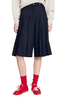 SANDRO SANDRO Long pleated wool shorts