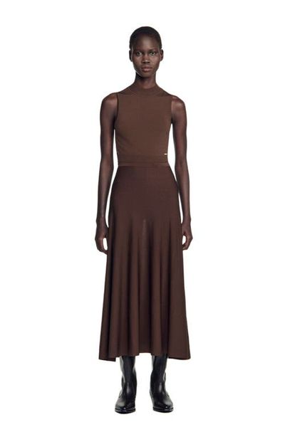 SANDRO SANDRO Long Sheer-effect Skirt