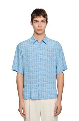SANDRO SANDRO Loose-fit chain link print shirt