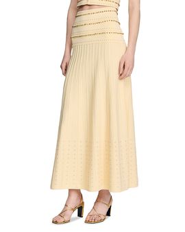 Sandro Sandro Lorianne Embellished Knit Maxi Skirt
