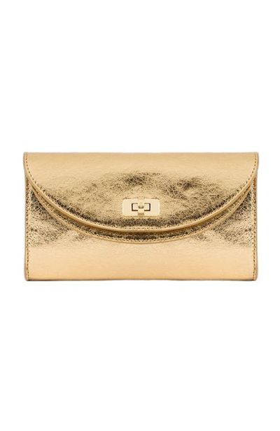 SANDRO SANDRO Mambo metallic leather clutch