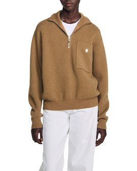 Sandro Sandro Mathea Wool Blend Half Zip Sweater