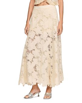 Sandro Sandro Maya Long Guipure Lace Skirt