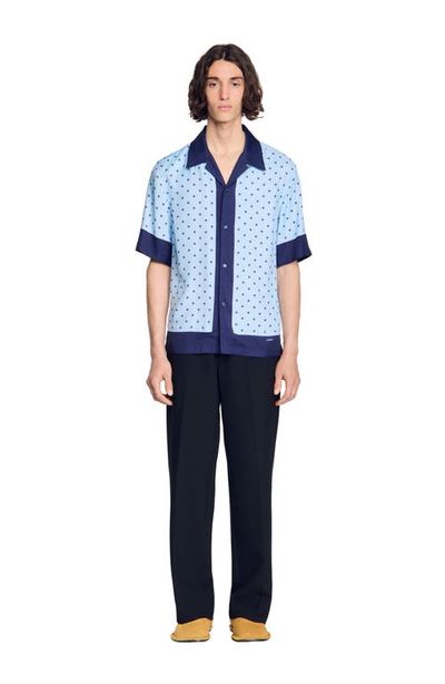 SANDRO SANDRO Micro cross motif shirt