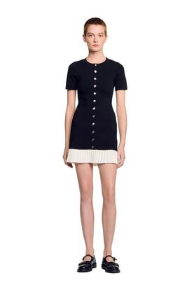 SANDRO SANDRO mini knit dress with ruffle