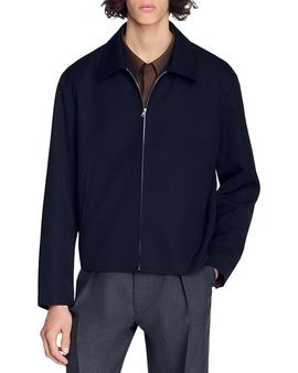 Sandro Sandro Minimalist Zip Up Blouson Jacket
