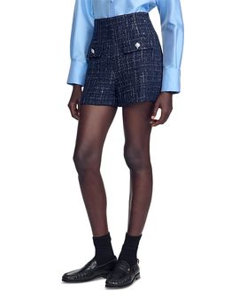Sandro Sandro Oliva Tweed Shorts