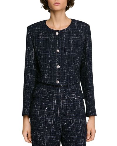 Sandro Sandro Ophelie Tweed Collarless Jacket