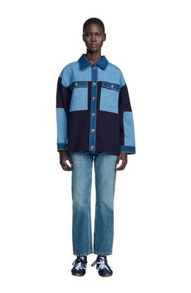 SANDRO SANDRO Oversized denim mix cardigan