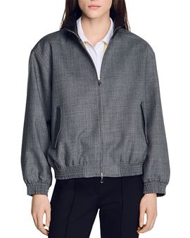 Sandro Sandro Oversized Leather Collar Jacket