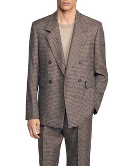 Sandro Sandro Pied De Poule Classic Fit Wool Houndstooth Jacket