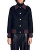 Sandro Sandro Preston Wool Contrast Trim Jacket - 1