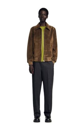 SANDRO SANDRO Quilted Leather Zip Jacket