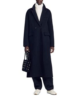Sandro Sandro Reed Double Faced Wool Coat