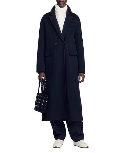 Sandro Sandro Reed Double Faced Wool Coat