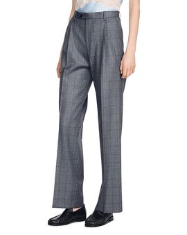 Sandro Sandro Rhinestone Check Wool Pants