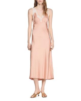 Sandro Sandro Rhinestone Lingerie Style Dress
