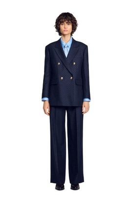 SANDRO SANDRO Rhinestone Wool Suit Jacket