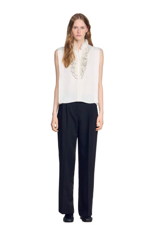 SANDRO SANDRO Ruffled collar shirt